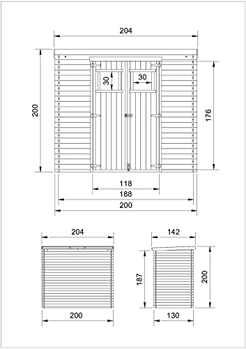 Wooden Garden Shed- Pent Shiplap Wooden Shed