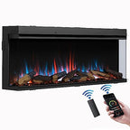 FLAMME Knighton 130cm/51" 3-Sided Electric Media Wall Fire