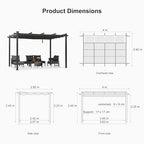 PURPLE LEAF 3 X 4 M Metal Pergola