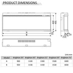 FLAMME Knighton 130cm/51" 3-Sided Electric Media Wall Fire
