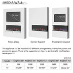FLAMME Knighton 130cm/51" 3-Sided Electric Media Wall Fire