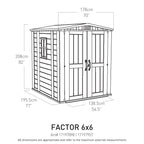 Keter 17197898 Factor Outdoor Garden Storage Shed