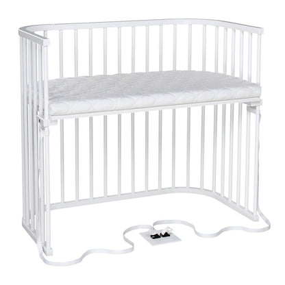 babybay Original Beistellbett aus massivem Buchenholz mit Matratze – Höhenverstellbares mitwachsendes Babybett