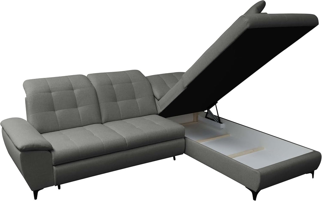 Mirjan24 Ferulk Ecksofa mit Schlaffunktion und Bettkasten – L-Form Schlafsofa 4-Sitzer Wohnzimmer Couch Modern