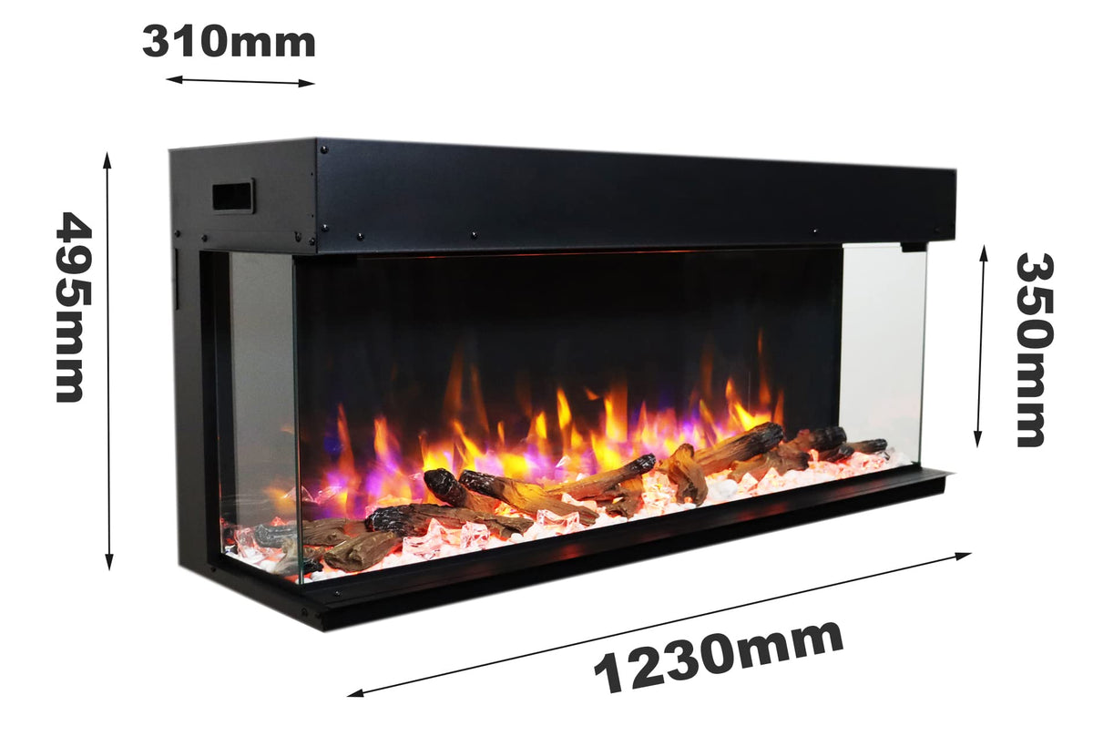 Endeavour Fires 48''/1230mm Rosedale 3D Media Wall Inset Electric Fireplace