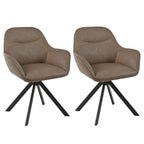 6er Set Esszimmerstühle Drehbar mit Armlehne, 360° Drehstuhl Polsterstuhl Samt Modern Küchenstuhl mit Metallbeine für Esszimmer, Wohnzimmer, Büro, Dunkelgrau