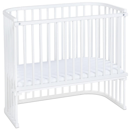 babybay Original Beistellbett aus massivem Buchenholz mit Matratze – Höhenverstellbares mitwachsendes Babybett