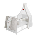 roba Babybett Set 70x140 mit Matratze, Bettwäsche & Himmel, Umbaubar zum Juniorbett