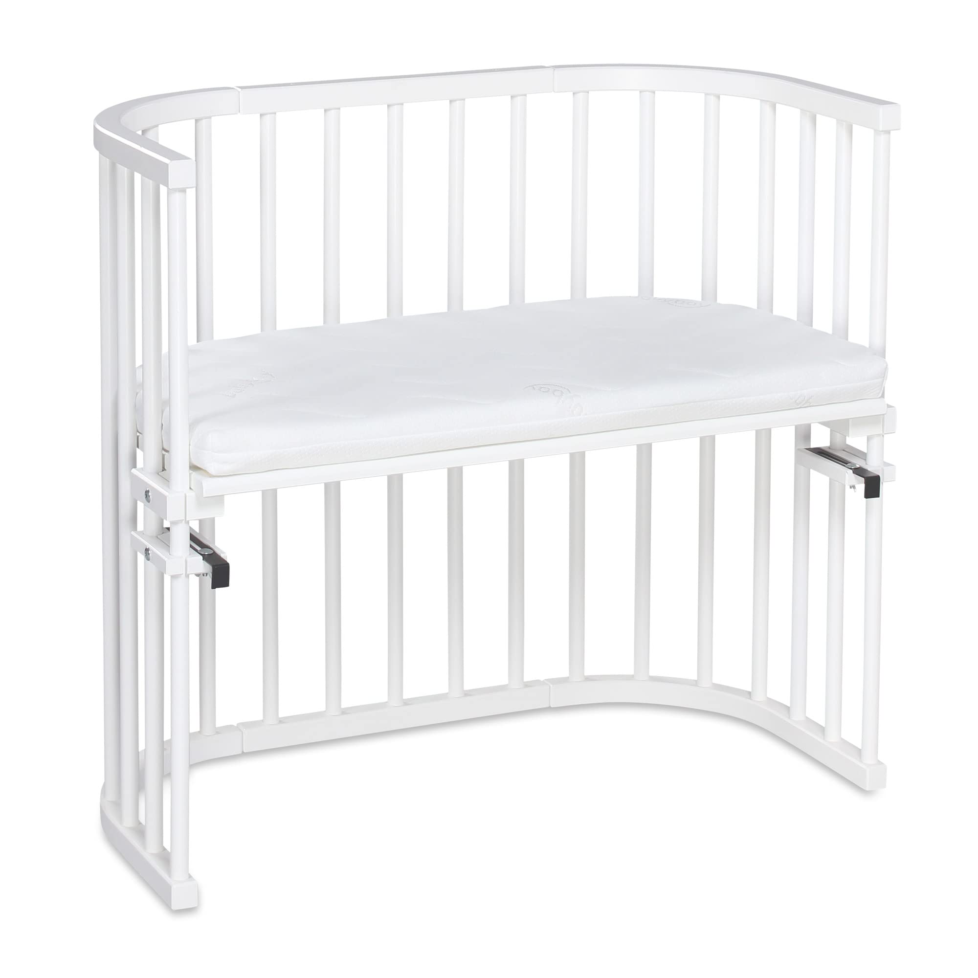 babybay Original Beistellbett aus massivem Buchenholz mit Matratze – Höhenverstellbares mitwachsendes Babybett