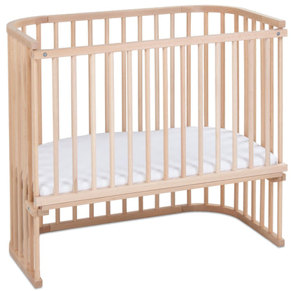 babybay Original Beistellbett aus massivem Buchenholz mit Matratze – Höhenverstellbares mitwachsendes Babybett