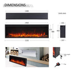 FLAMME 60"/152cm Castello Platinum Smart Inset Media Wall Electric Fireplace