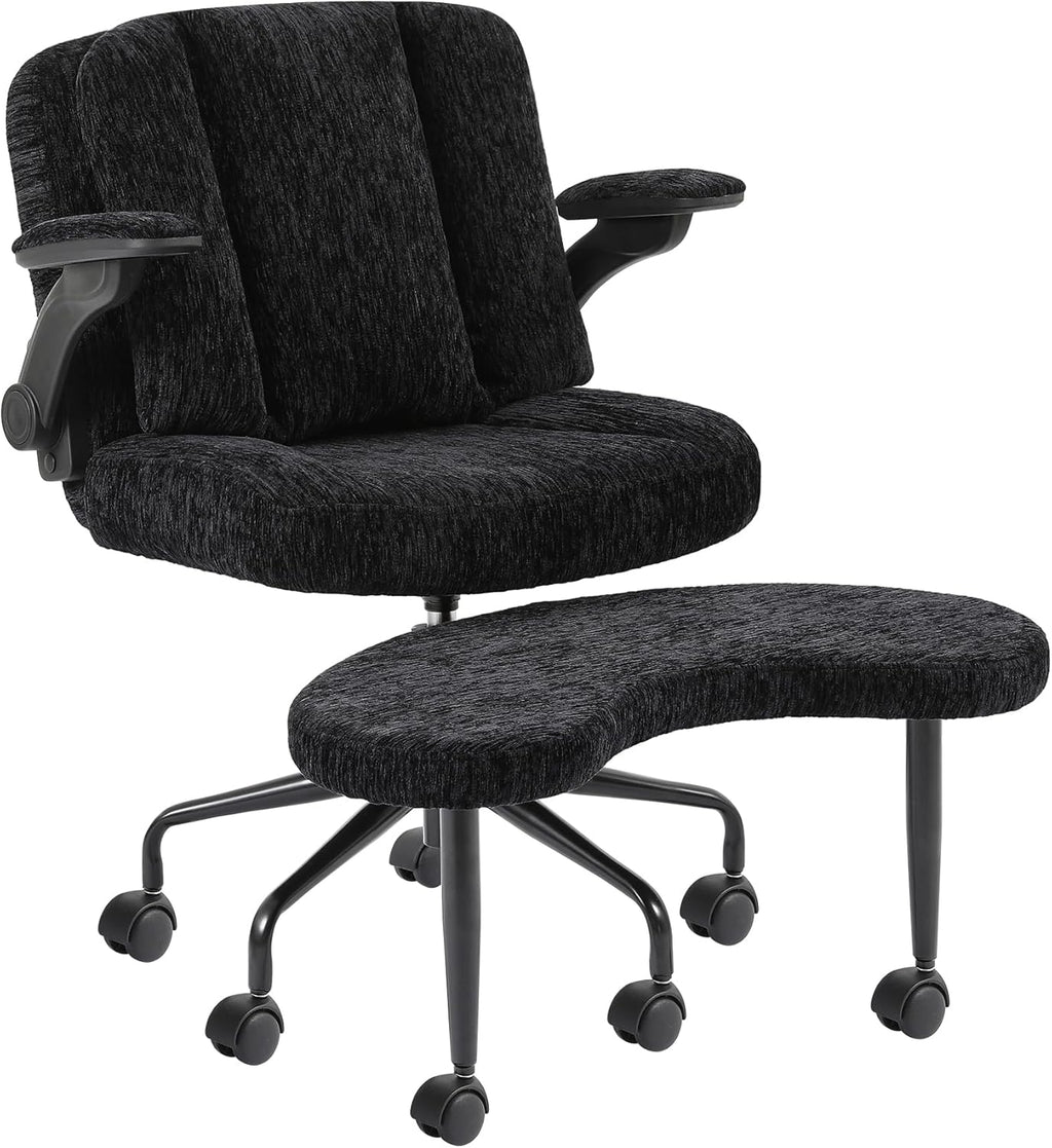Pipersong ADHS Stuhl ergonomisch mit verstellbaren Armlehnen – Criss Cross Schreibtischstuhl mit Fußstütze & Rollen