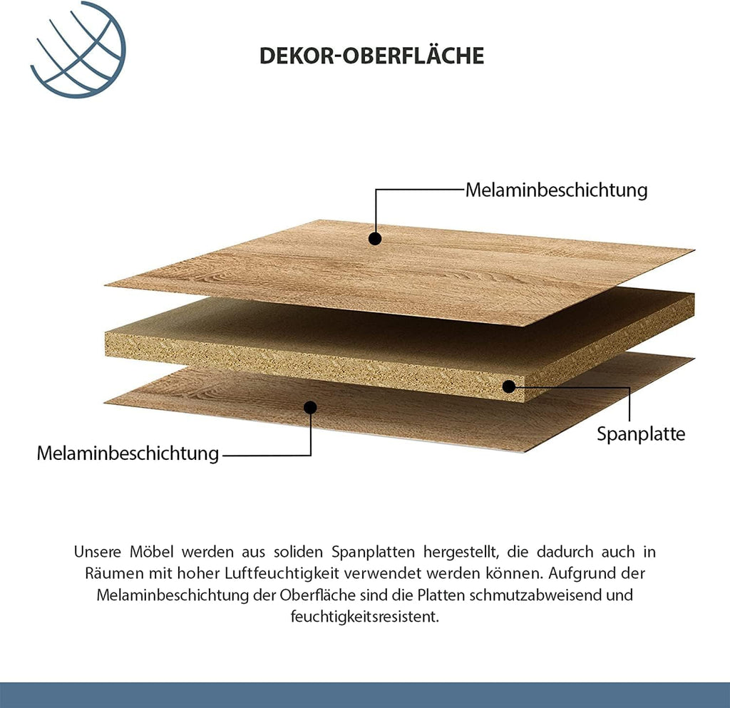 Planetmöbel Flur Garderobe mit Stauraum & Klappe – Hängeschrank Wandgarderobe Holzwerkstoff Gold Eiche Anthrazit