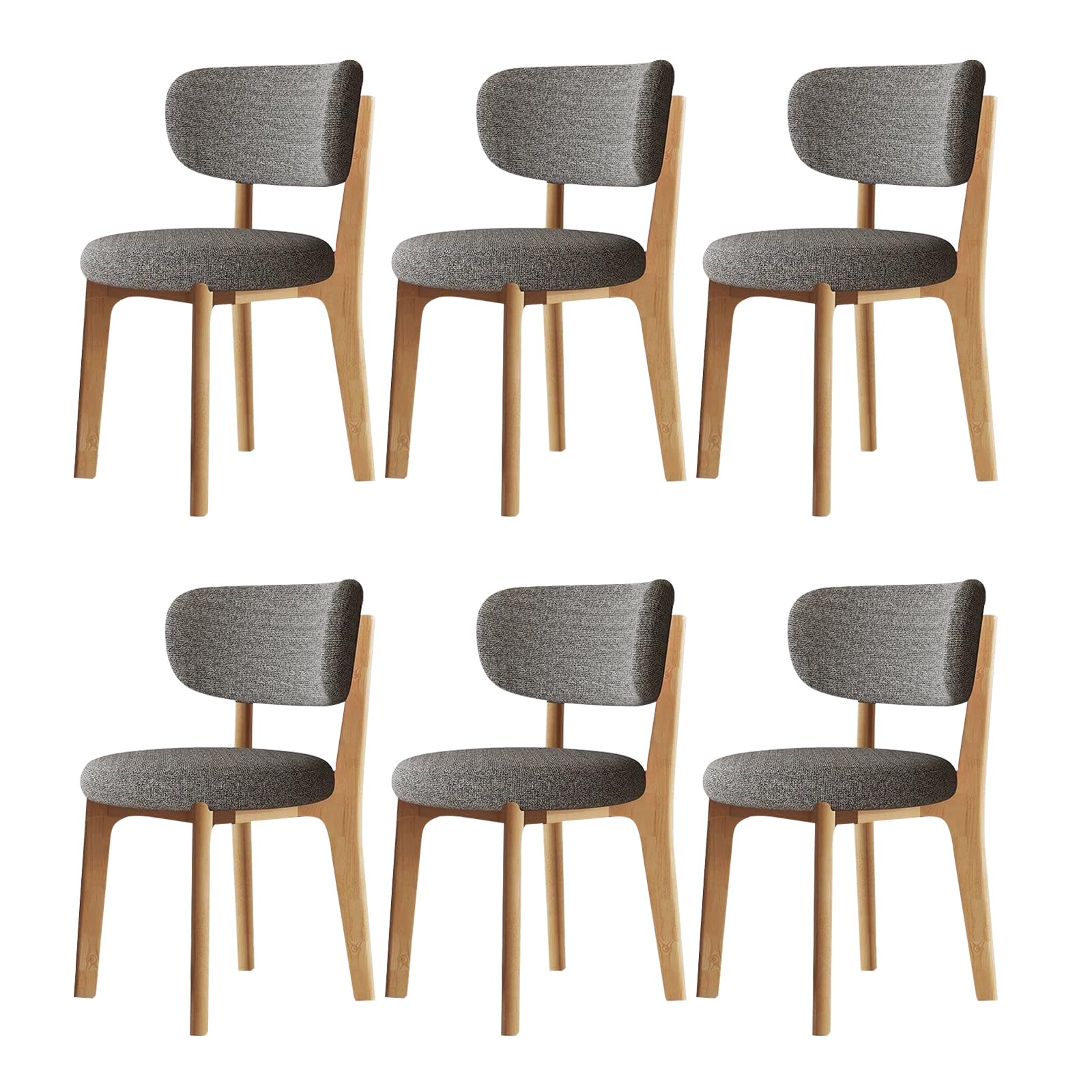Esszimmerstühle 4er Set aus Holz, Moderne Polsterstuhl Essstühle, Küchenstühle mit Geschwungener Rückenlehne, Esszimmerstühle mit Holzbein für Esszimmer, Küche(Walnussbeine/Khaki)