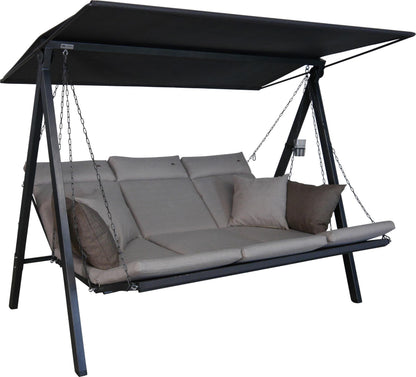 ANGERER Hollywoodschaukel Lounge Smart 3-Sitzer mit Bettfunktion & Sonnendach Gartenliege Schaukel Made in Germany