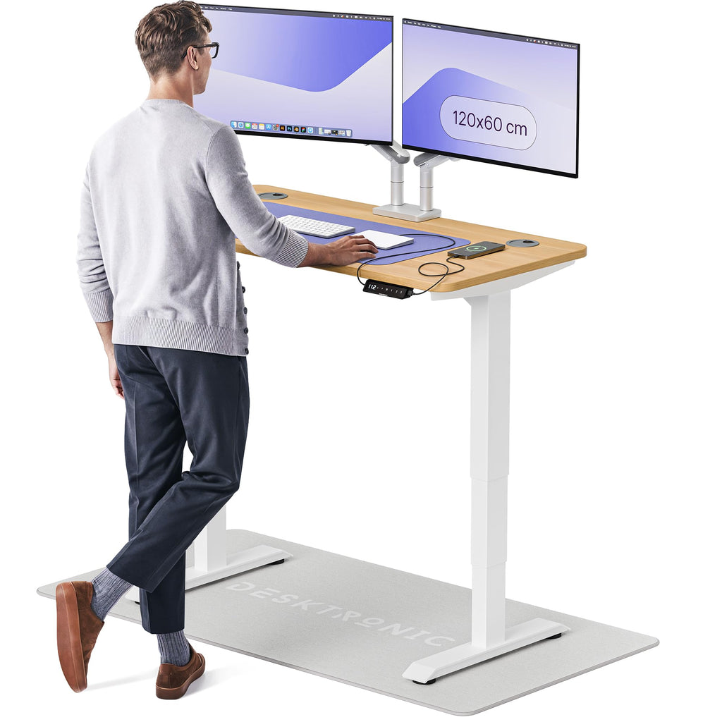 Desktronic HomePro Höhenverstellbarer Schreibtisch Elektrisch – Ergonomischer Steh Sitz Schreibtisch mit Dual Motor, Touchscreen, USB-A & USB-C