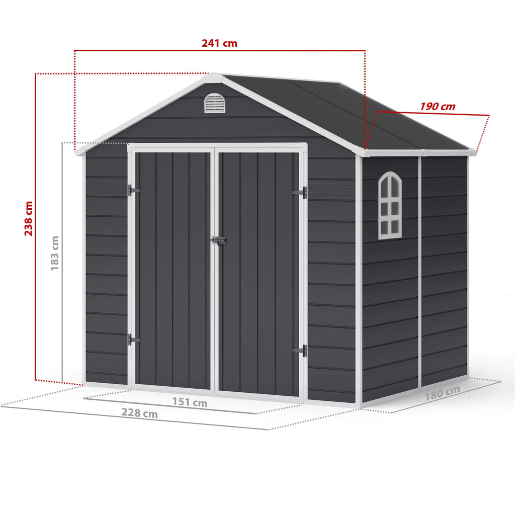 BillyOh 8x6 Ashford Apex Plastic Garden Shed