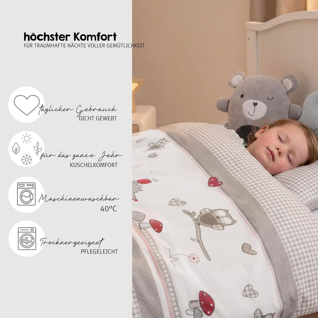 roba Babybett Set 70x140 mit Matratze, Bettwäsche & Himmel, Umbaubar zum Juniorbett