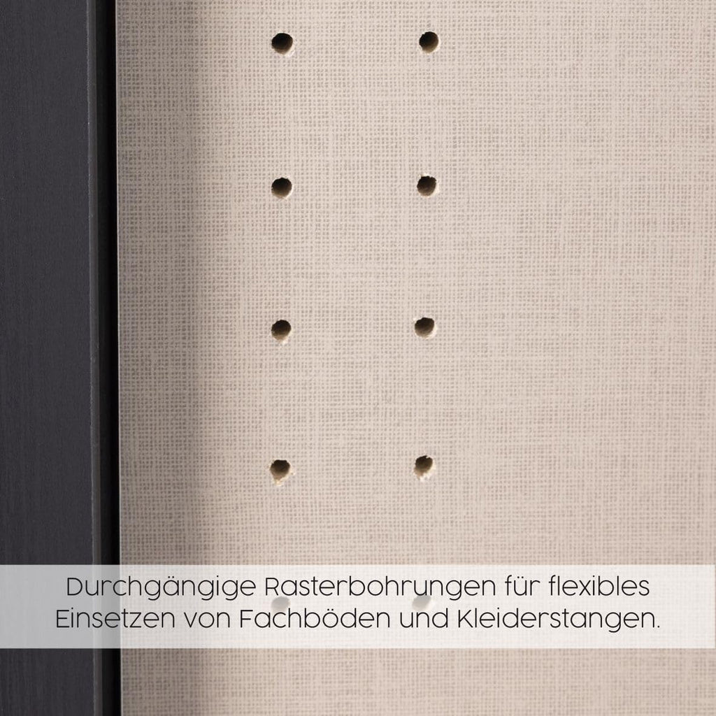 Rauch Möbel Celle Kleiderschrank Weiß Hochglanz, 3-türig mit 6 Schubladen, Drehtürenschrank für Schlafzimmer & Kinderzimmer