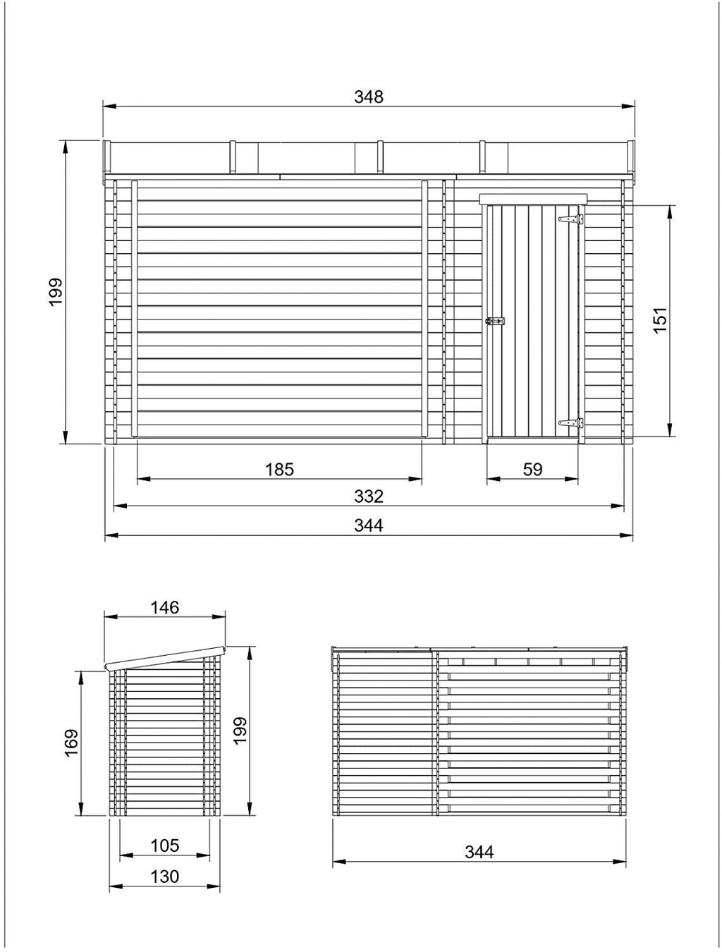 Wooden Garden Shed and Log shed