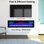 INMOZATA Electric Fire Wall Mounted/Recessed/Freestanding