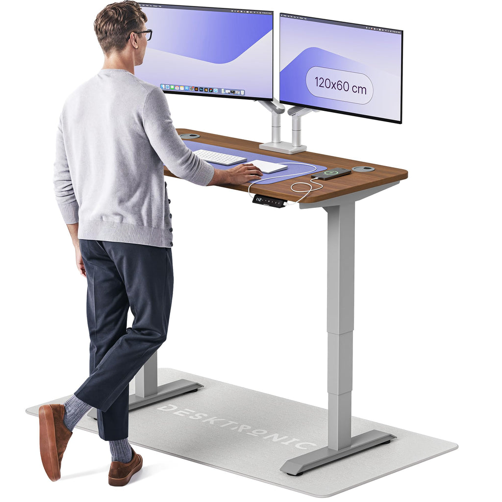 Desktronic HomePro Höhenverstellbarer Schreibtisch Elektrisch – Ergonomischer Steh Sitz Schreibtisch mit Dual Motor, Touchscreen, USB-A & USB-C