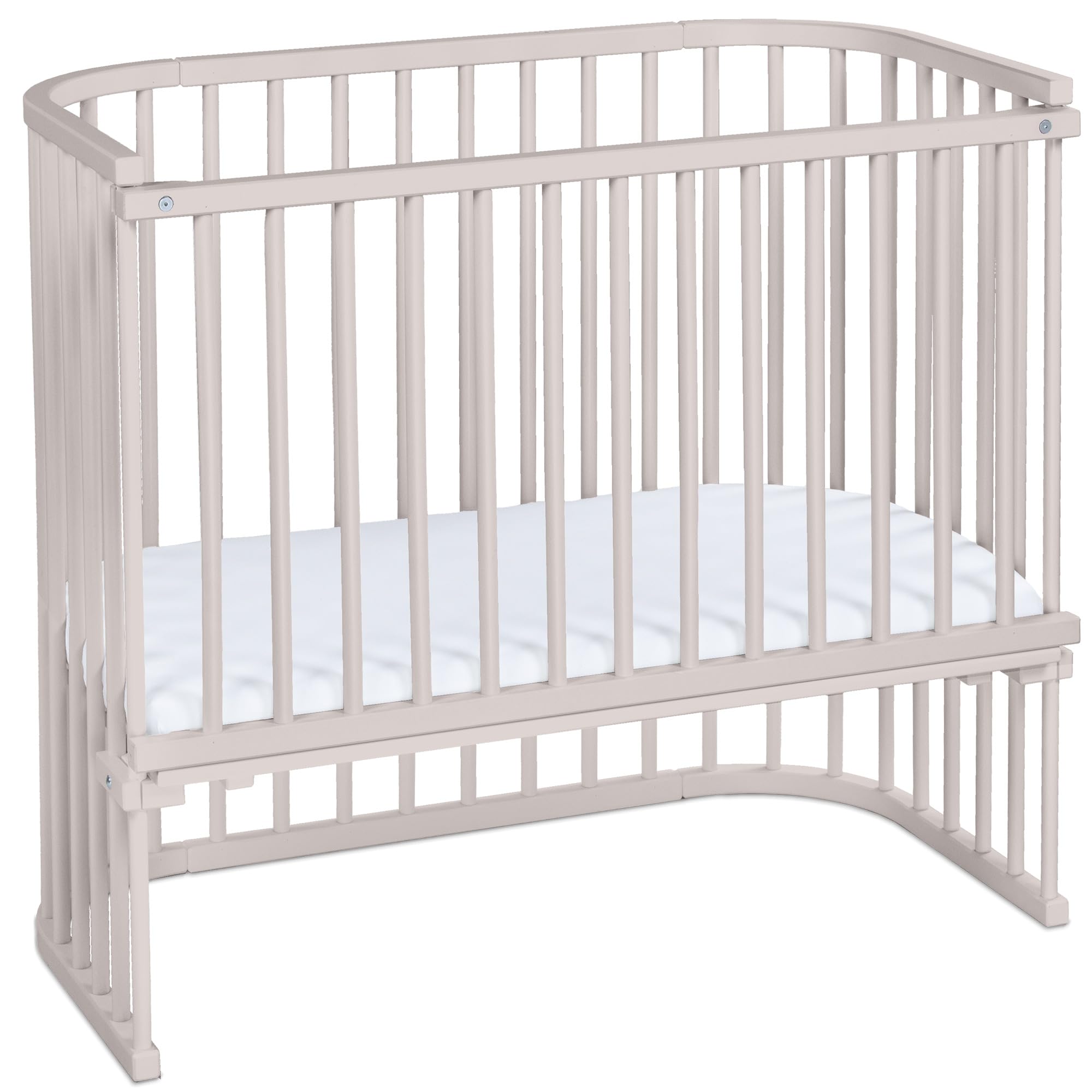 babybay Original Beistellbett aus massivem Buchenholz mit Matratze – Höhenverstellbares mitwachsendes Babybett