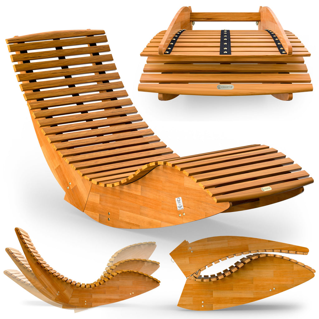 Casaria 2er Sonnenliege Akazienholz Klappbar Wetterfest FSC® Gartenliege Relaxliege bis 160kg Braun 195x60 cm