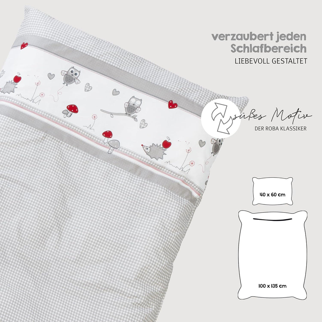 roba Babybett Set 70x140 mit Matratze, Bettwäsche & Himmel, Umbaubar zum Juniorbett