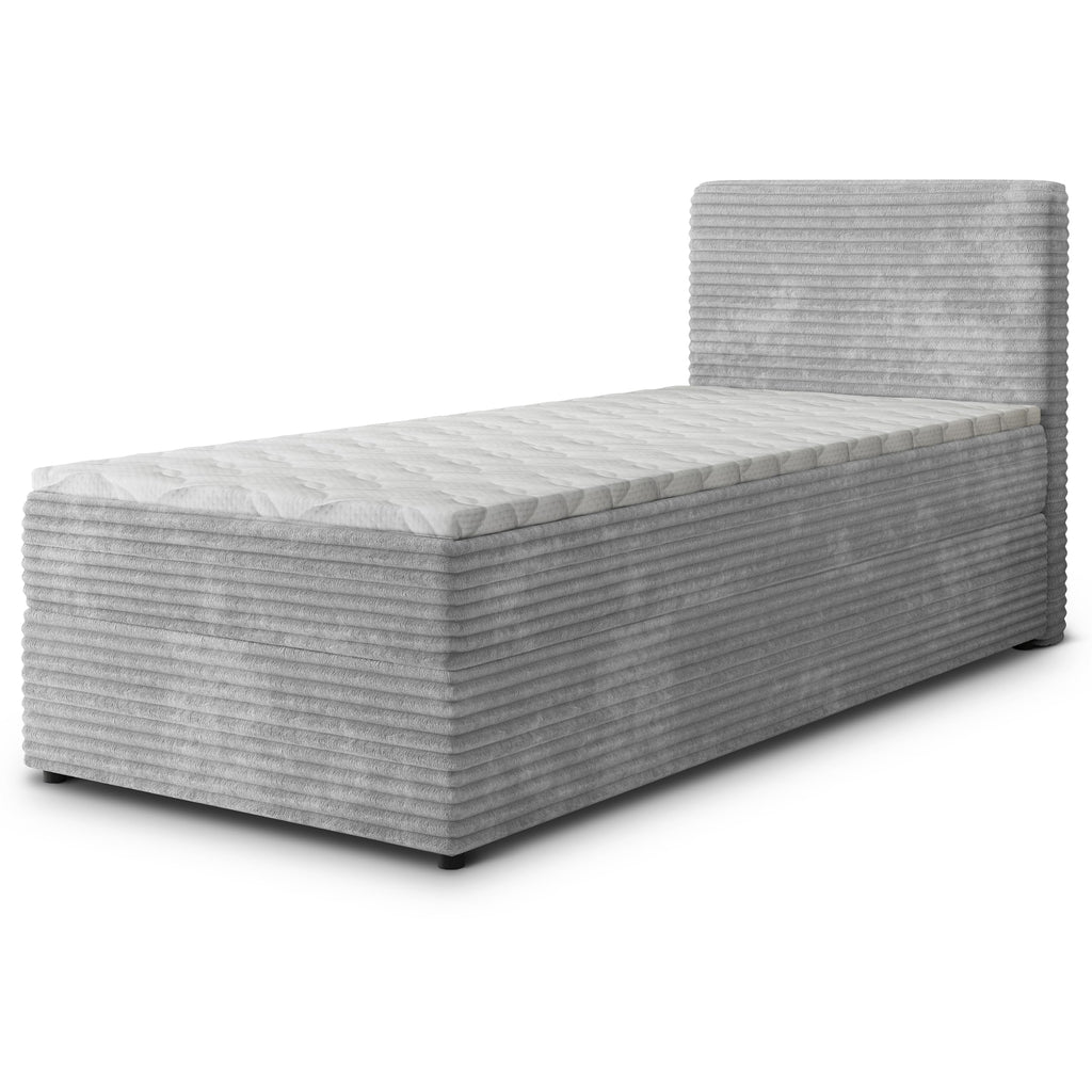 Masseno Boxspringbett PISA Polsterbett Creme mit Matratze & Topper, Bettkasten, gepolstertes Kopfteil TILIA 03