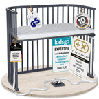 babybay Original Beistellbett aus massivem Buchenholz mit Matratze, höhenverstellbares Babybett für Neugeborene