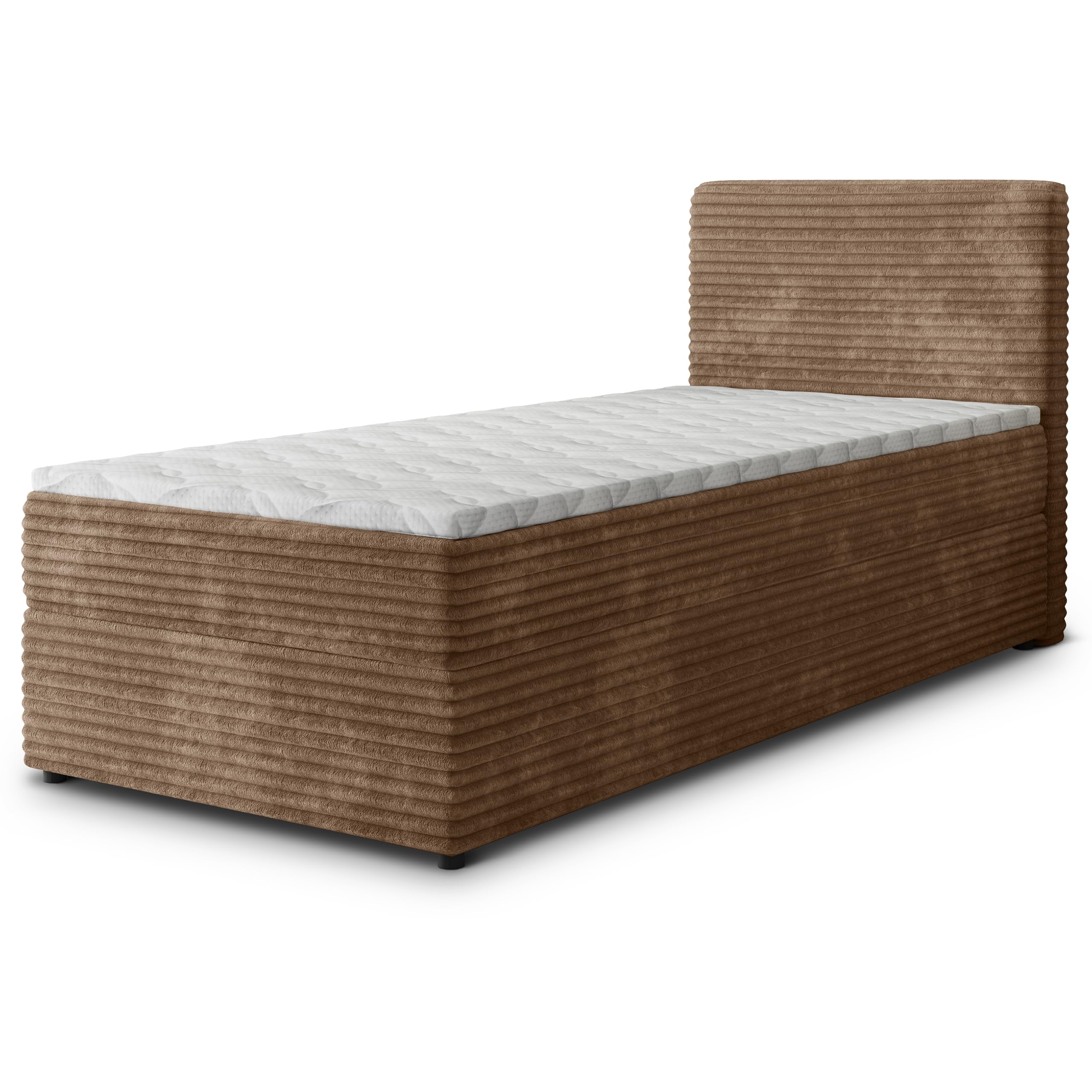 Masseno Boxspringbett PISA Polsterbett Creme mit Matratze & Topper, Bettkasten, gepolstertes Kopfteil TILIA 03
