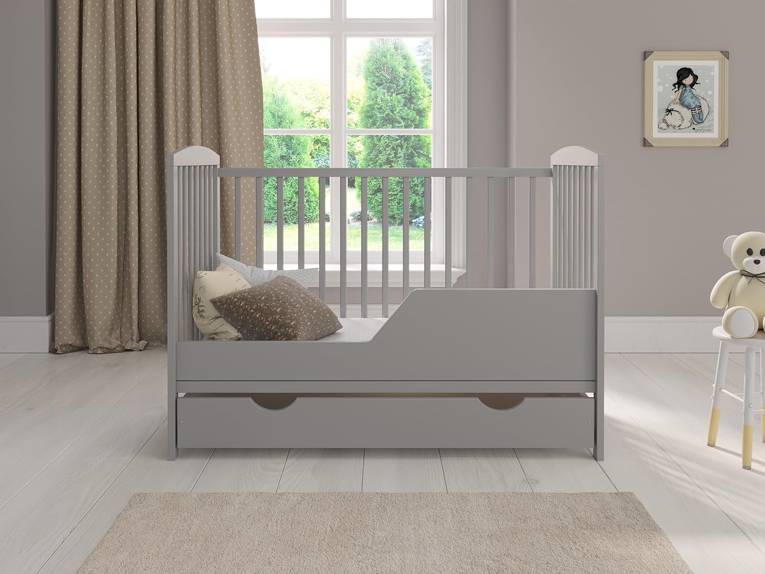 Love For Sleep Babybett 120x60 mit Matratze & Schublade, Höhenverstellbares Kinderbett aus Kiefernholz