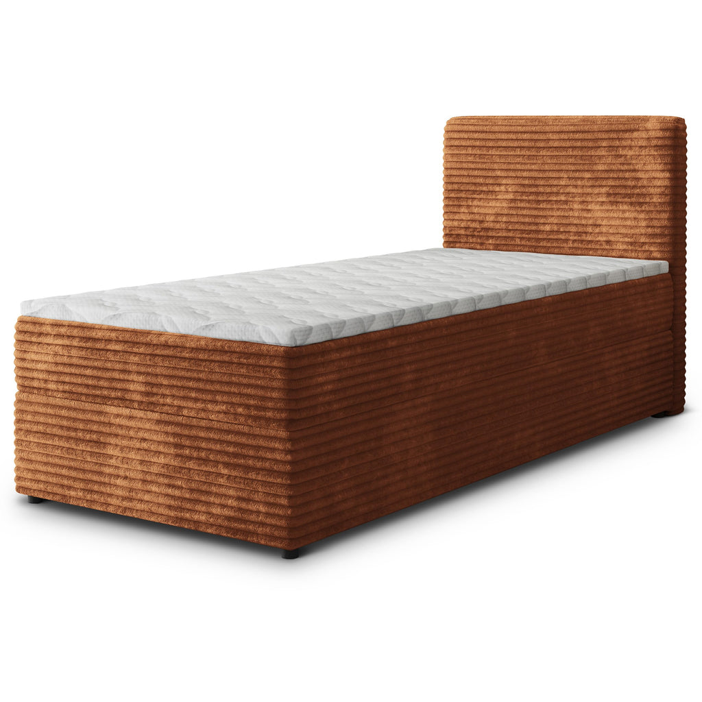Masseno Boxspringbett PISA Polsterbett Creme mit Matratze & Topper, Bettkasten, gepolstertes Kopfteil TILIA 03