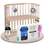 babybay Original Beistellbett aus massivem Buchenholz mit Matratze, höhenverstellbares Babybett für Neugeborene