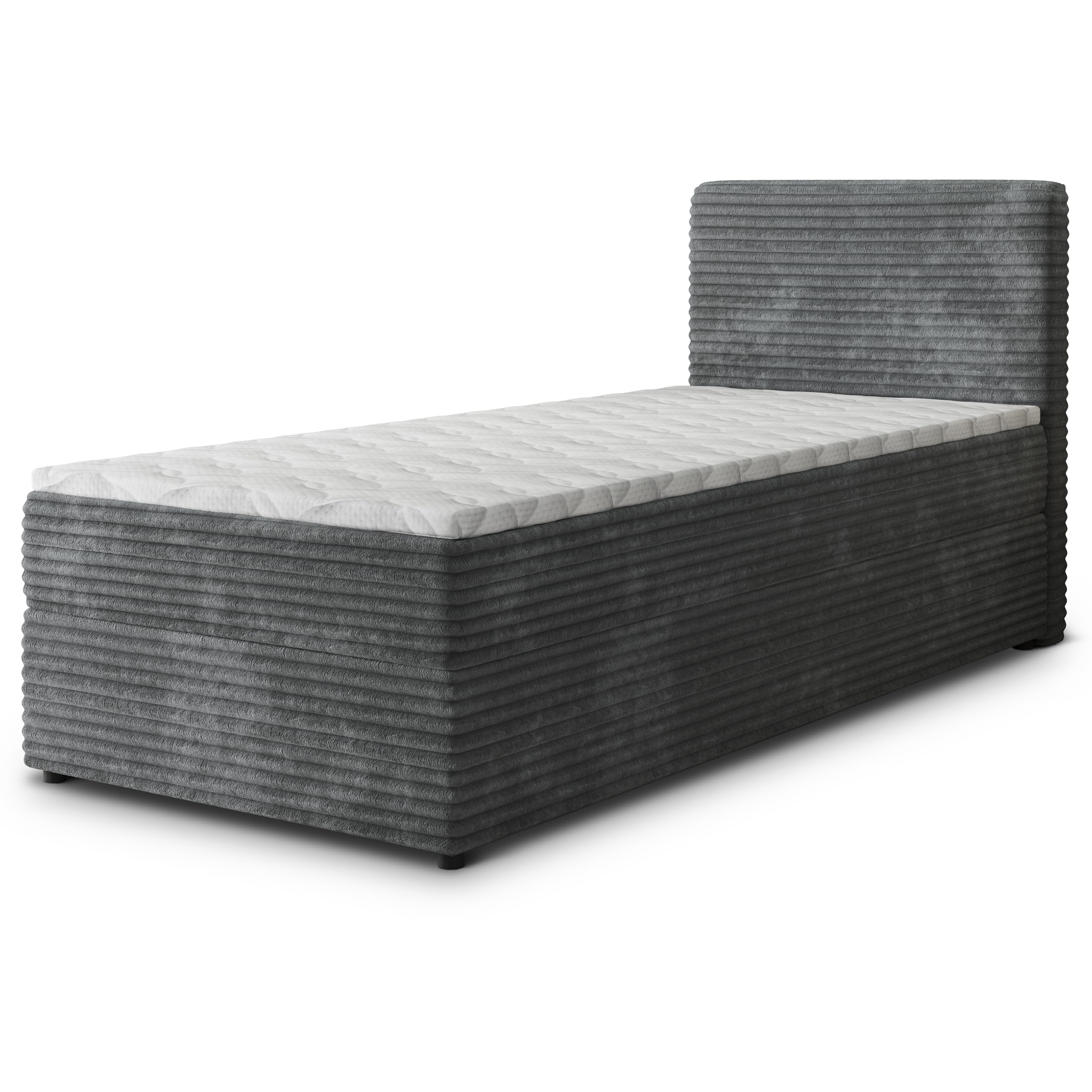 Masseno Boxspringbett PISA Polsterbett Creme mit Matratze & Topper, Bettkasten, gepolstertes Kopfteil TILIA 03