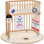 babybay Original Beistellbett aus massivem Buchenholz mit Matratze, höhenverstellbares Babybett für Neugeborene