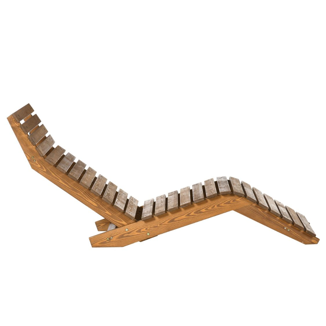 Ergonomischer Liegestuhl aus massivem Lärchenholz – S-förmiges Design für optimalen Komfort