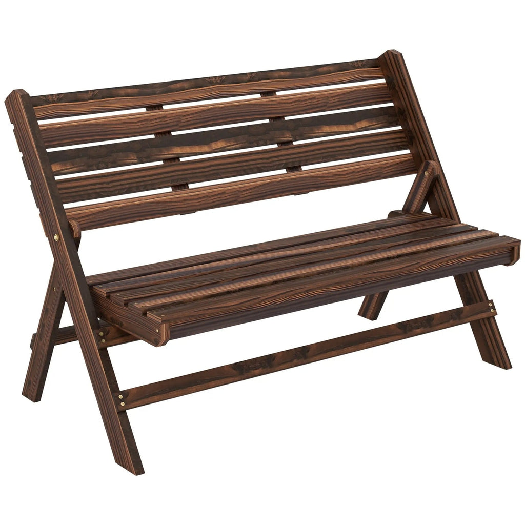 Klappbare Gartenbank für 2 Personen – Massivholz – Rustikales Design – 122 cm