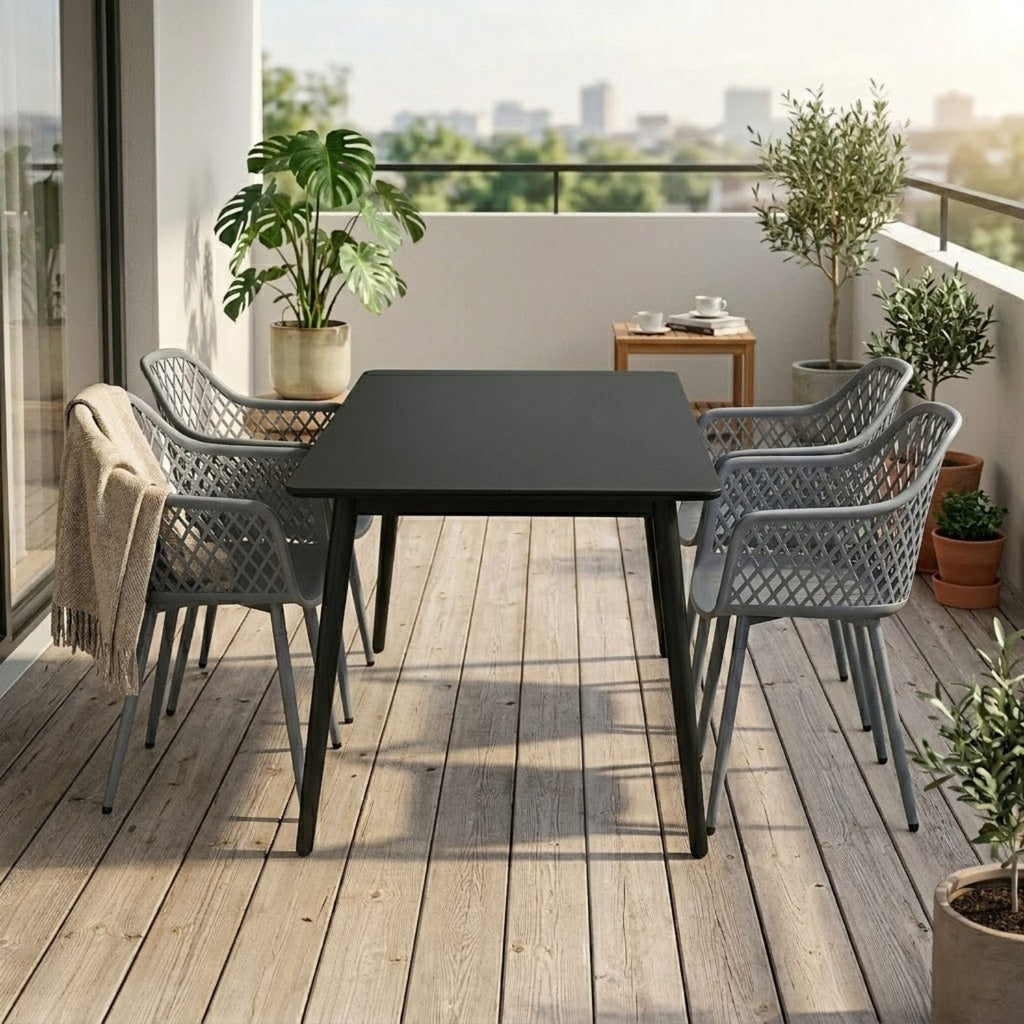 Elegante Gartenstühle im Modernen Design – 4er-Set – Grau