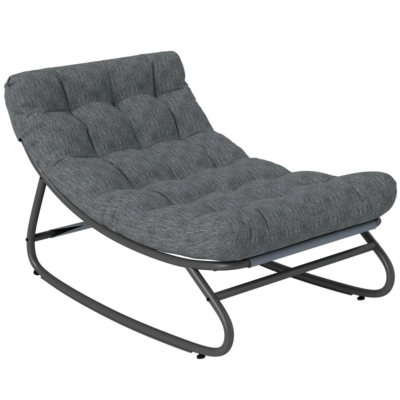 Luxuriöser Schaukelstuhl mit Extra Dickem Kissen – Ergonomischer Komfort & Sanfte Schaukelfunktion – Für Innen- & Außenbereich – 101 cm
