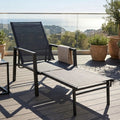 Klappbare Sonnenliege mit Cleverem 2-in-1-Design und Ausziehbarer Fußstütze – Verstellbare Rückenlehne in 5 Positionen – Für Garten & Balkon