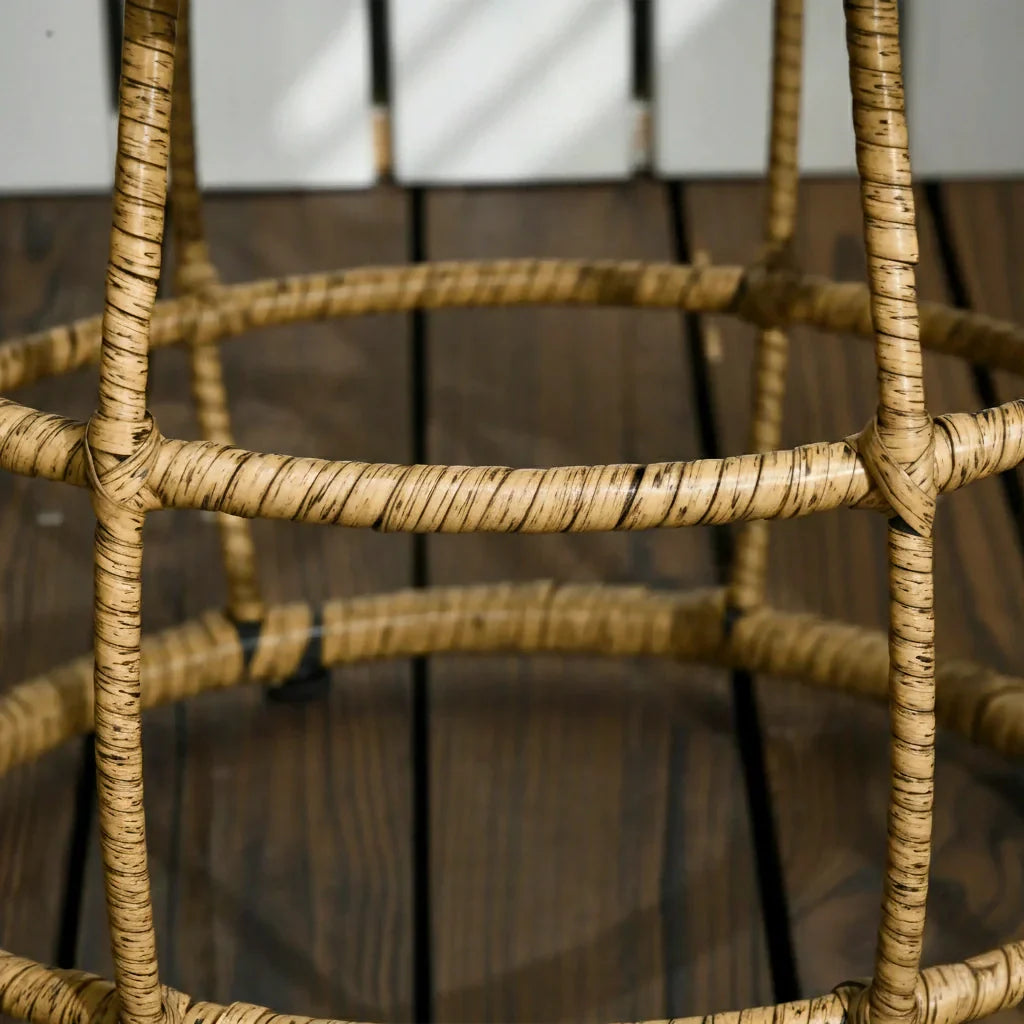 Rattan Sitzgruppe mit Polstern für Balkon und Terrasse – 2 Loungesessel und Tisch