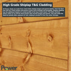 POWER High Grade Premium Pent Summer House Wooden Shed
