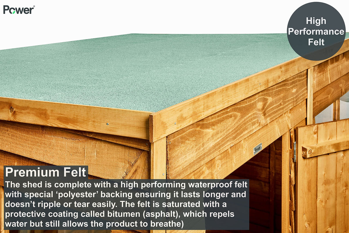 POWER High Grade Premium Pent Overlap Wooden Shed