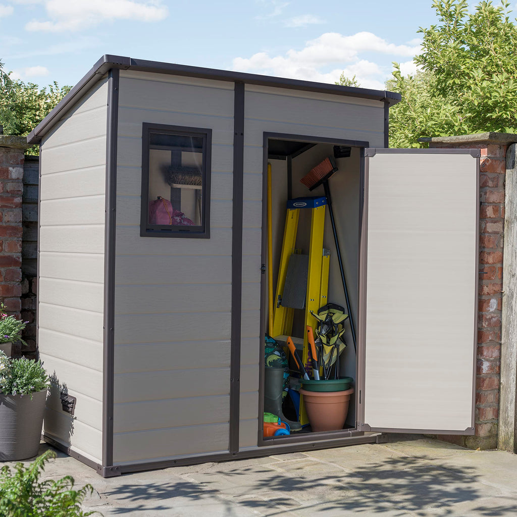 Keter Manor Outdoor Pent Single Door Garden Storage Shed