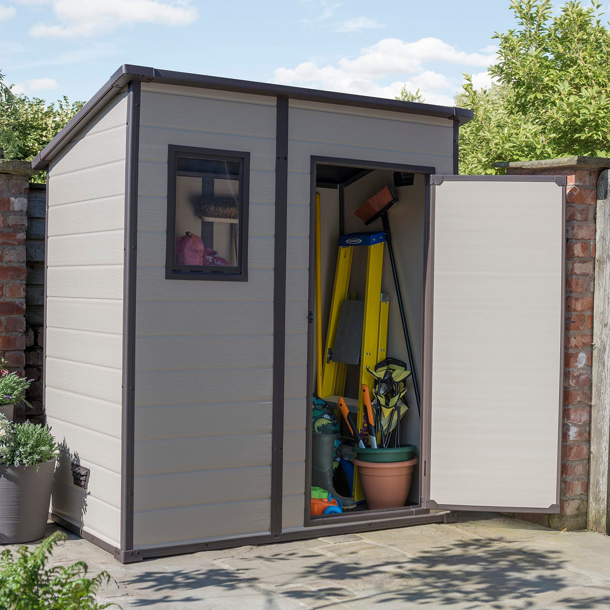 Keter Manor Outdoor Pent Single Door Garden Storage Shed