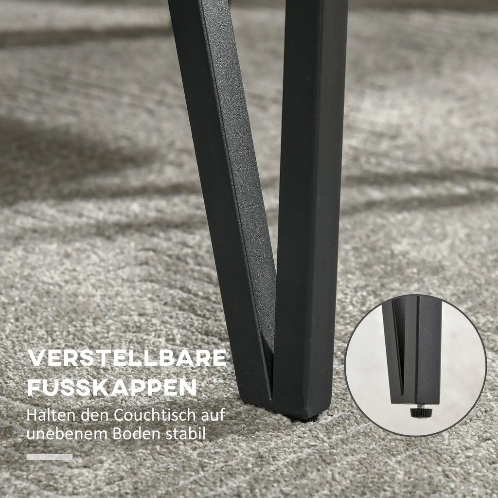 Moderner Couchtisch im Industrial-Stil mit extra starker Tischplatte – 105 x 60 cm