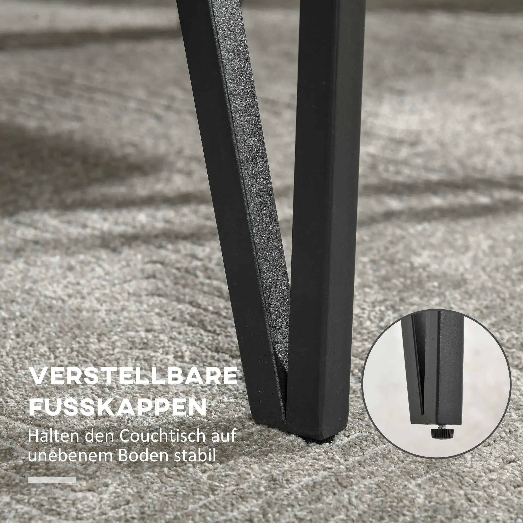 Moderner Couchtisch im Industrial-Stil mit extra starker Tischplatte – 105 x 60 cm