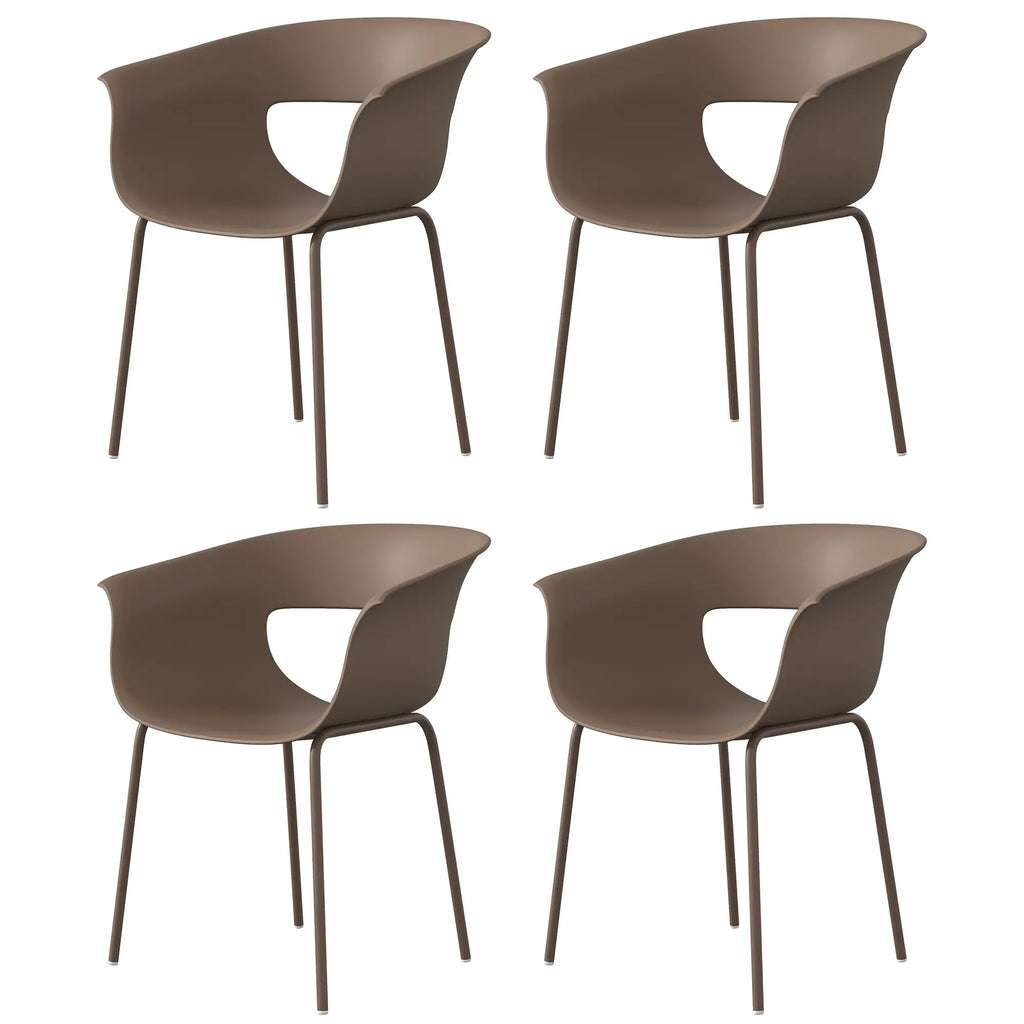 4er-Set Moderne Gartenstühle mit Ergonomischem Design und Armlehnen – Für Balkon und Terrasse